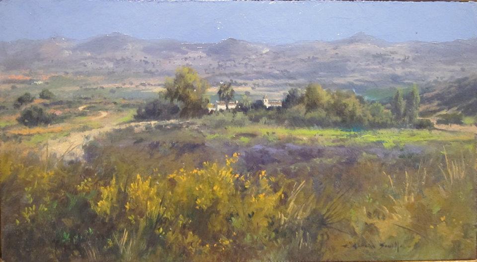 Montes de Malaga - Óleo madera entelada - 15x30